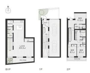 THE GRANDUO HANEGI【1階】の間取り
