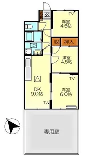 コクサイマンション弥生【1階】の間取り