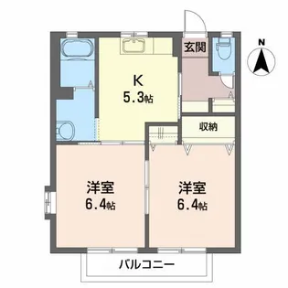 カーサブライトA【2階】の間取り