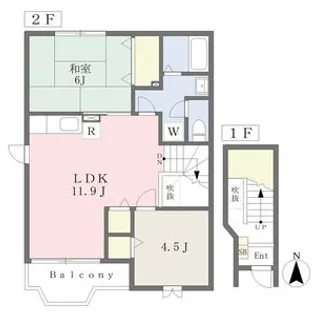 リバーサイドB【2階】の間取り