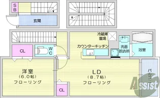 スカイハイムB【3階】の間取り