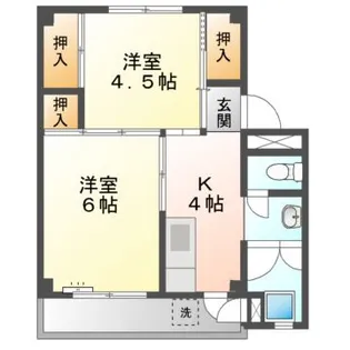 ビレッジハウス杉焼1号棟【2階】の間取り