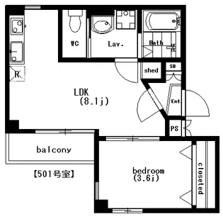 ルミナス梅島【5階】の間取り
