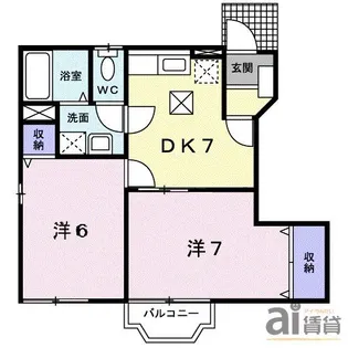 プリムローズII【1階】の間取り