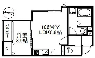 メゾンソレイユ久留米A【1階】の間取り