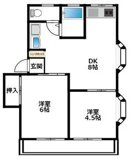リバーサイドハイツ【2階】の間取り
