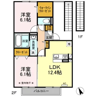 サンシャインガーデン玉川B【2階】の間取り