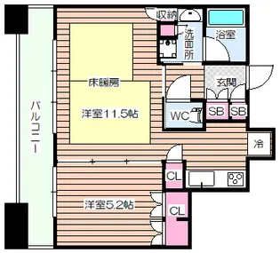ローレルタワーサンクタス梅田【5階】の間取り