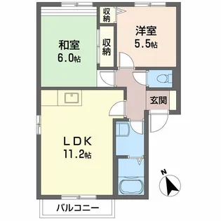 ハピネス不動院【2階】の間取り