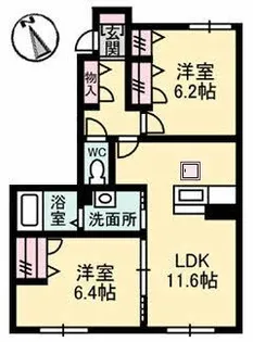 ヴィラ・コモド天庫【1階】の間取り