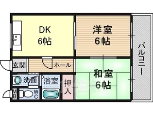 エリータ鳥飼【5階】の間取り