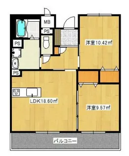 フェリオ仙北【2階】の間取り