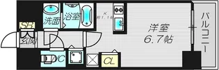 プレサンスタワー難波WEST【7階】の間取り
