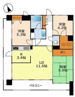 ライオンズマンション行田弐番館516【1階】の間取り