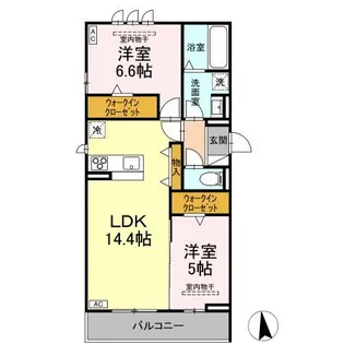 セレスティア福光西 EAST【3階】の間取り