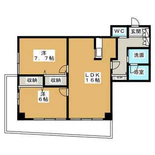 センターウィング【6階】の間取り