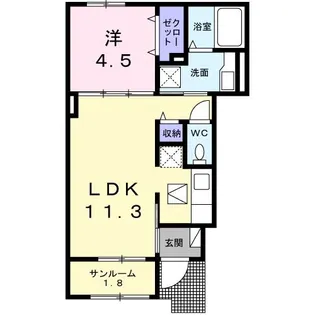 ヒルズII【1階】の間取り