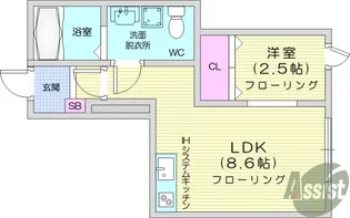 メリディアン柏木【1階】の間取り