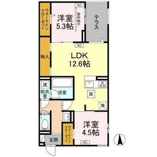 セレスティア上井草【1階】の間取り
