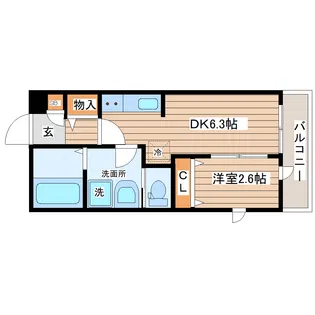 【新築】ガス割 プログレス河原町【3階】の間取り