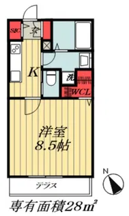オールージュ中山【2階】の間取り