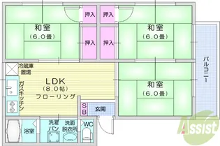 ケヤキハイツ2【1階】の間取り