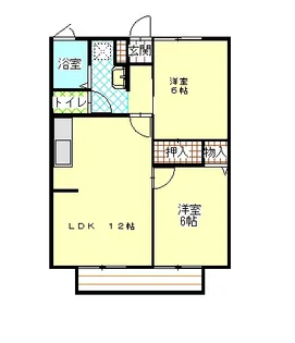 プラムコートA【1階】の間取り