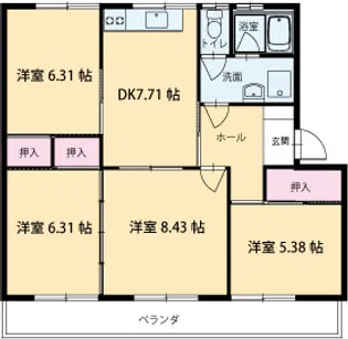 4DKの間取り画像