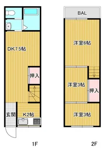 大阪府寝屋川市本町【一戸建】の間取り