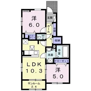 エムロード B【1階】の間取り
