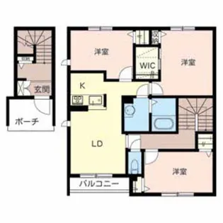 アシスト木津B棟【2階】の間取り