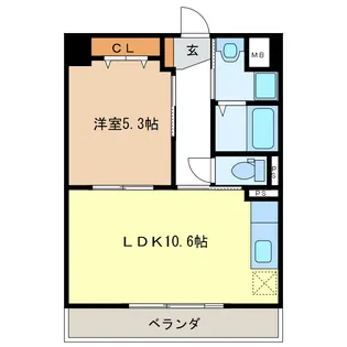 塔世西裏MSビル【6階】の間取り