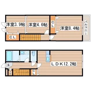 アスコット古川I番館【1階】の間取り