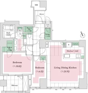 パークマンション鳥居坂【1階】の間取り