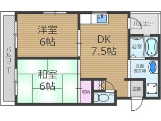 麻田レインボーハイツ【4階】の間取り