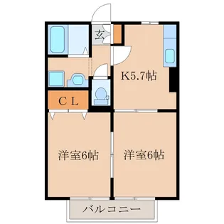 モナリエ西原【2階】の間取り