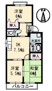 アンセスグランヒルズ E棟【2階】の間取り
