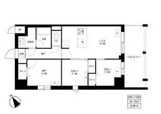 東京マンション【4階】の間取り