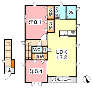 メゾンドゥクリエ【2階】の間取り