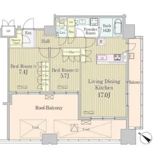 グランパレス東京八重洲アベニュー【11階】の間取り