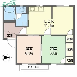 ハイライズホーム A【2階】の間取り