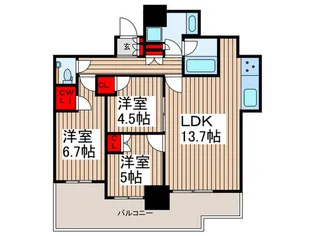 シティタワー蕨【24階】の間取り