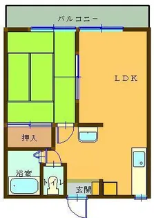 岡田ハイツA【2階】の間取り