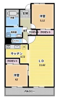 いづみハイツ川越【4階】の間取り