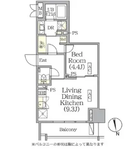 ザ・パークハビオ神楽坂レジデンスSouth【8階】の間取り