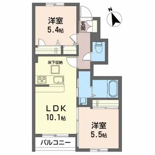 シャーメゾン堀西【1階】の間取り