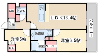 ザ・パークハビオ天満橋【13階】の間取り