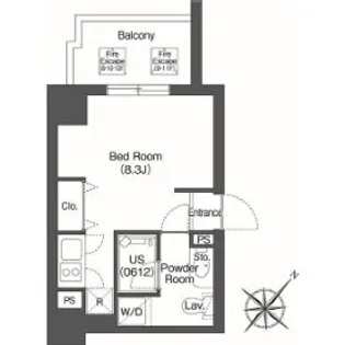 ユーレジデンス高輪台【6階】の間取り