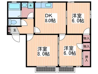 グレイスカンドウA棟【2階】の間取り