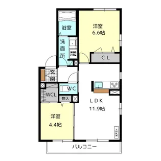 カサデアンジェラ【2階】の間取り